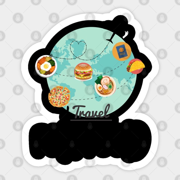 I Travel For The Food Traveling Cuisine Tasting Sticker by BEZZAIM